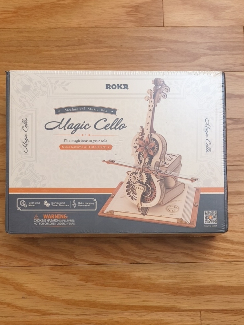 ROKR Magic Cello Mechanical Music Box 3D Puzzle NWT